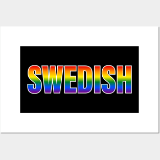 Rainbow Swedish LGBTQ Pride Posters and Art